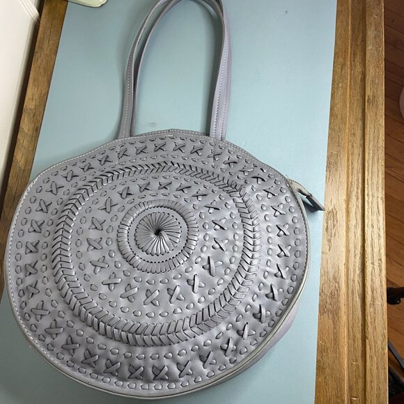 Anthropologie Woven Faux Leather tote purse - Picture 4 of 14